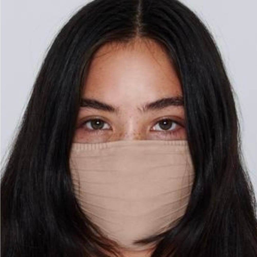 3 SKIMS beige face mask